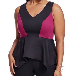 ❗5 For $2️⃣5️⃣ Bundle Sale❗️ Black & Fuchsia Peplum Top